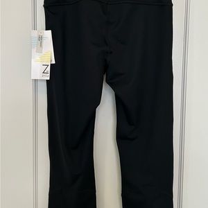 NWT Z by Zella Black High Waist Crop Leggings with Tie Back, Size XS